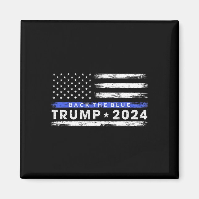 Trump 2024 Back the Blue Thin Blue Line American F Magnet (Framsidan)