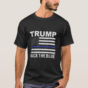Trump 2024 Bakåt den blå tunna blå linjen USA flag T Shirt
