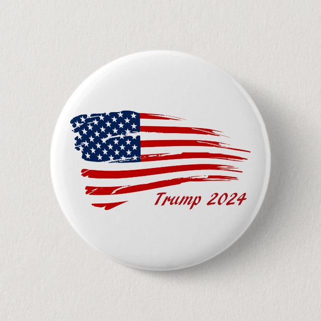 Trump 2024 Battle Flagga Knapp (Framsida)