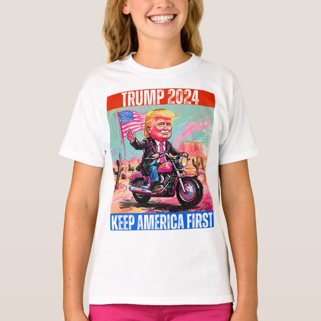 TRUMP 2024 BEHÅLLA AMERICA FÖRST T SHIRT (Framsida)