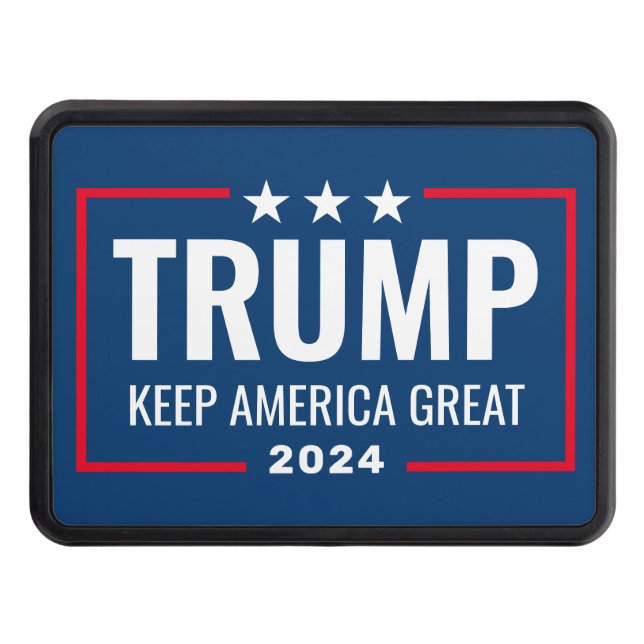 Trump 2024 Behålla America Underbar - blue red Dragkroksskydd (Framsidan)