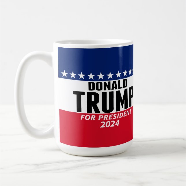 Trump 2024 Behålla America Underbar - blue red Kaffemugg (Vänster)