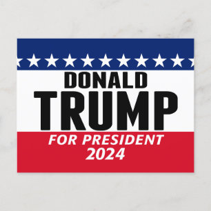 Trump 2024 Behålla America Underbar - blue red Vykort