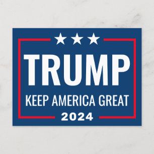 Trump 2024 Behålla America Underbar - blue red Vykort