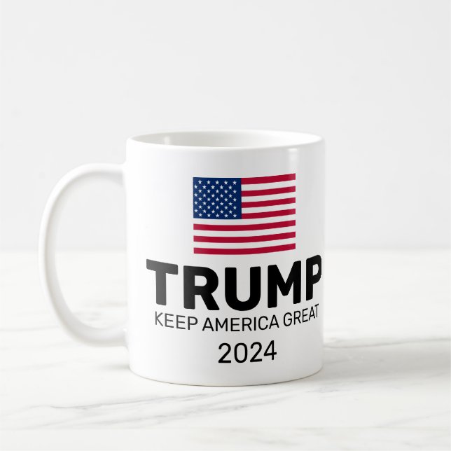 Trump 2024 Behålla America Underbar Kaffemugg (Vänster)