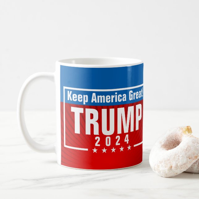Trump 2024 Behålla Amerika Underbar Stars Ram Kaffemugg (Med munk)