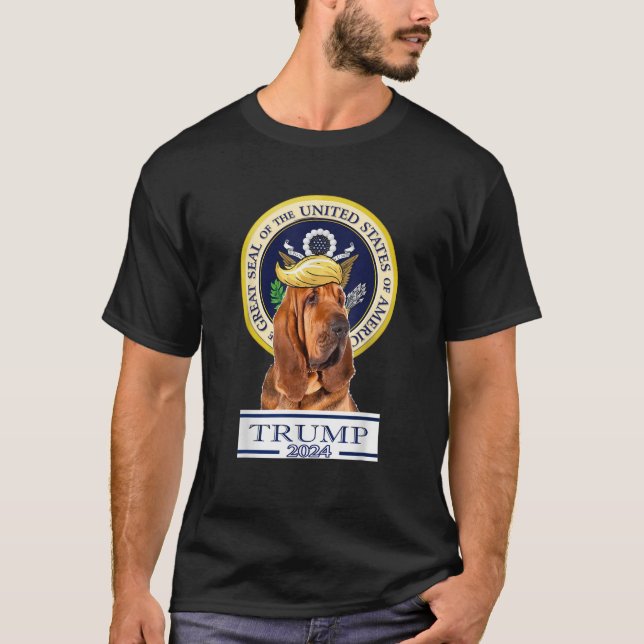 Trump 2024 Bloodhound T Shirt (Framsida)