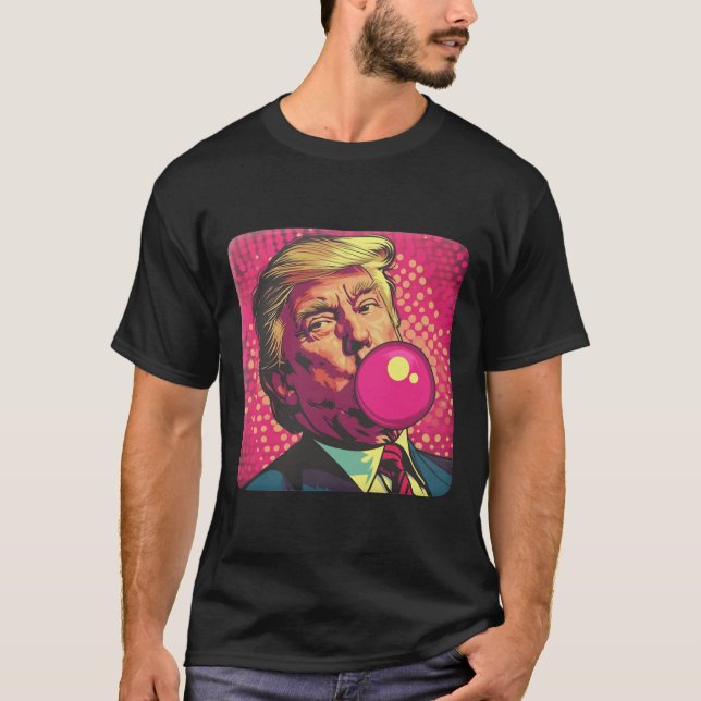Trump 2024 Bubble Gum Pop T Shirt (Framsida)
