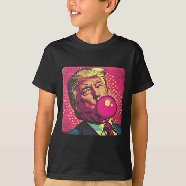 Trump 2024 Bubble Gum Pop T Shirt (Framsida)