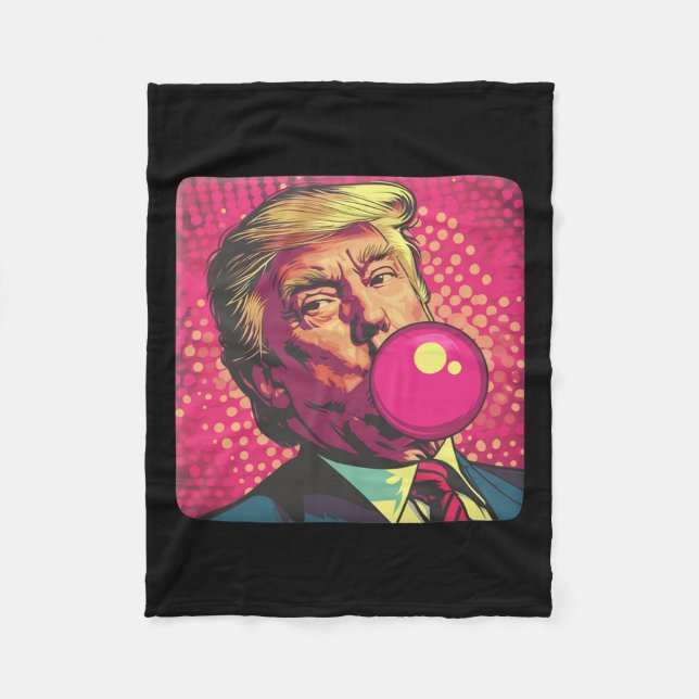 Trump 2024 Bubble Gum Tuggummi Fleecefilt (Framsidan)