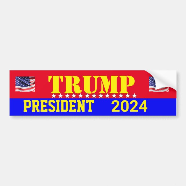 TRUMP 2024 BUMPER STICKER BILDEKAL (Framsidan)