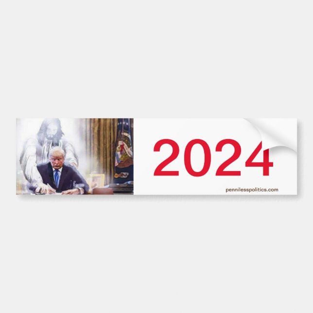 Trump 2024 Bumper Sticker Bildekal (Framsidan)