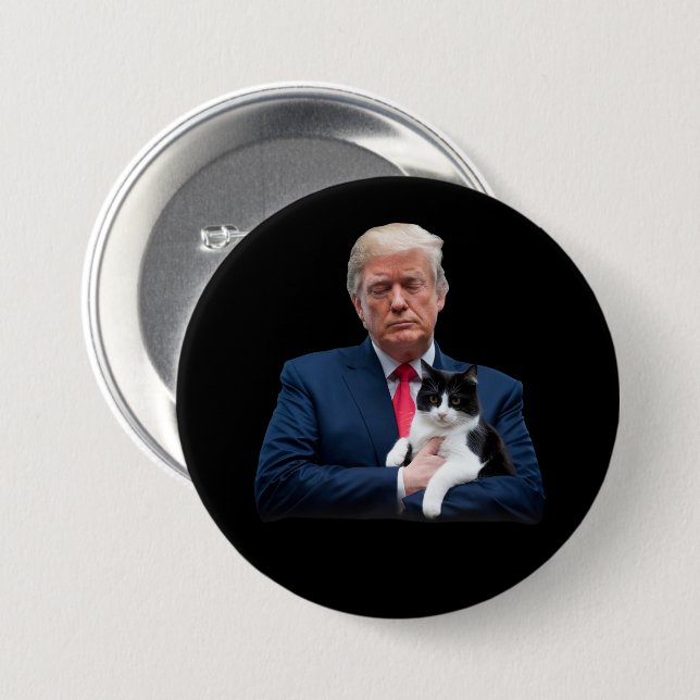 Trump 2024 Cat MAGA Funny Trump Cat Knapp (Framsida & baksida)