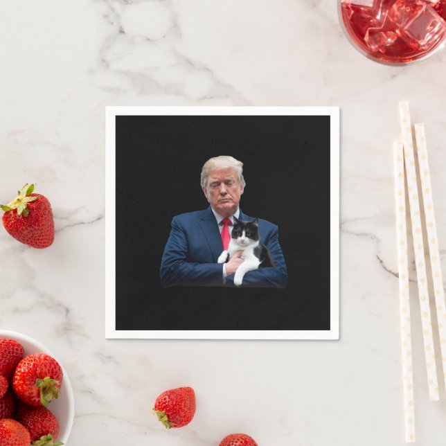Trump 2024 Cat MAGA Funny Trump Cat Pappersservett (Insitu)