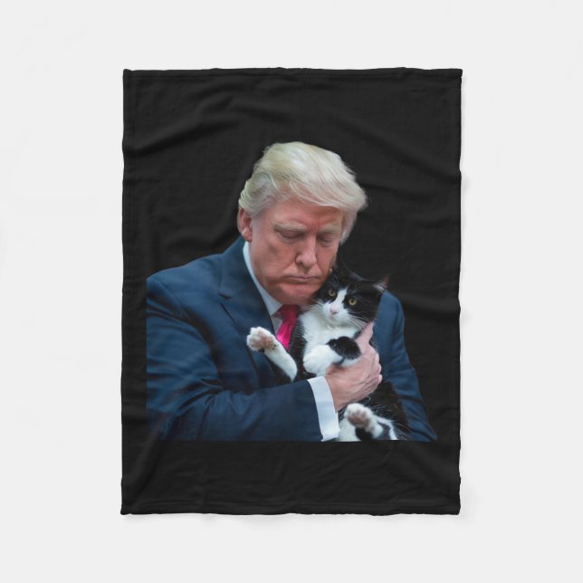 Trump 2024 Cat Mega Funny Trump Cat Fleecefilt (Framsidan)