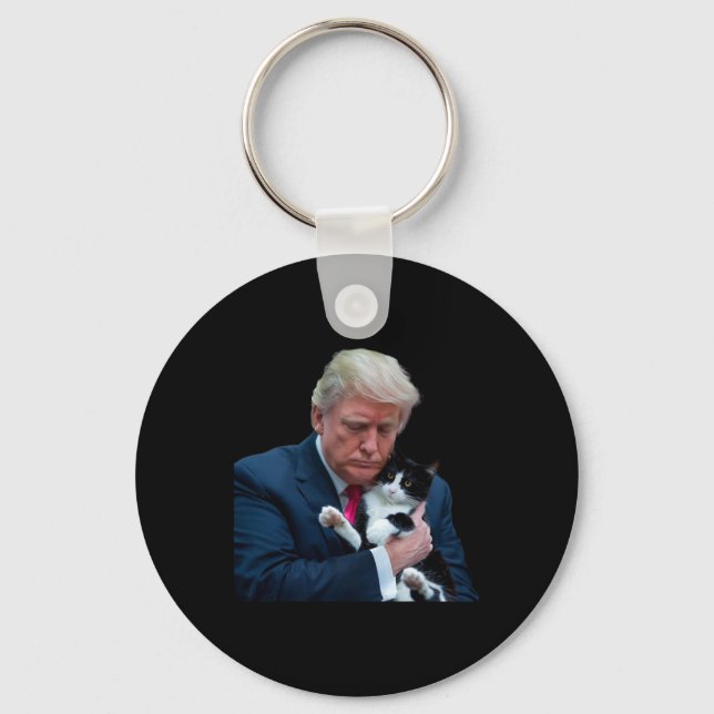 Trump 2024 Cat Mega Funny Trump Cat Nyckelring (Framsida)