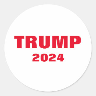 Trump 2024 Colorful Red White Fold Trendig Coola Runt Klistermärke