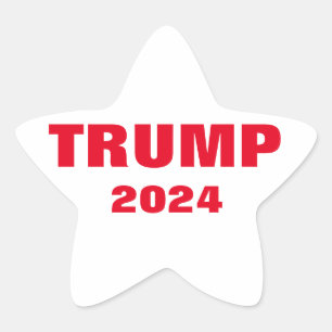 Trump 2024 Colorful Red White Fold Trendig Coola Stjärnformat Klistermärke