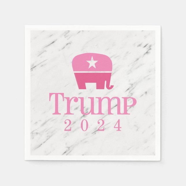 Trump 2024 Cute Rosa Elephant Pappersservett (Framsidan)