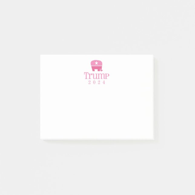 Trump 2024 Cute Rosa Elephant Post-it Block (Framsida)
