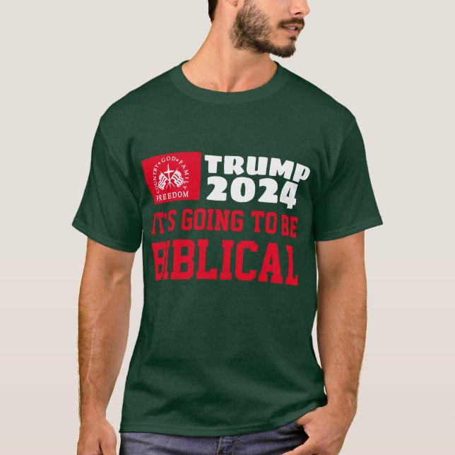 TRUMP 2024 DET KOMMER ATT BLI BIBLISKT T SHIRT (Framsida)