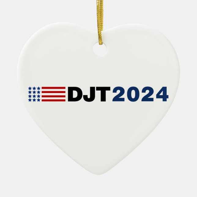 Trump 2024 DJT Ceramic Ornament (Framsidan)