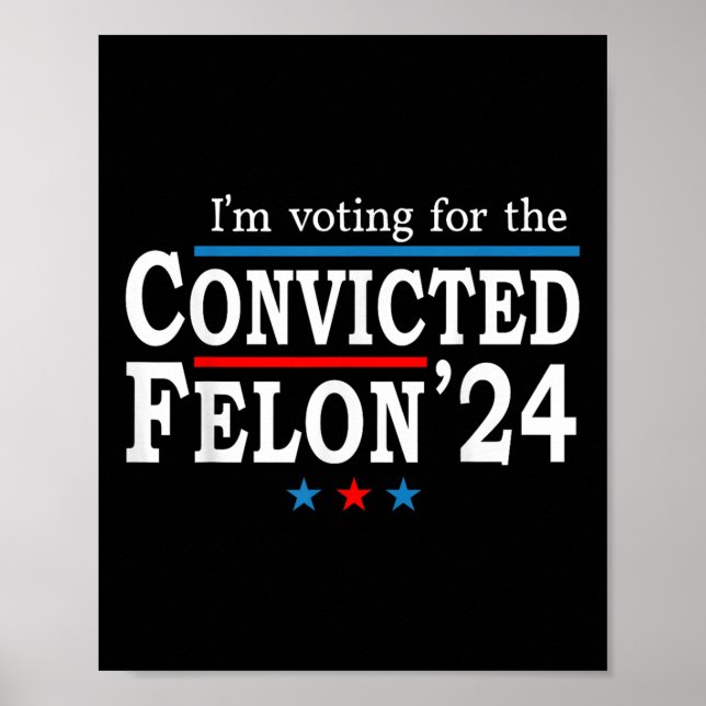 Trump 2024 dömd Felon, Im Voting Convicted Fe Poster (Framsidan)