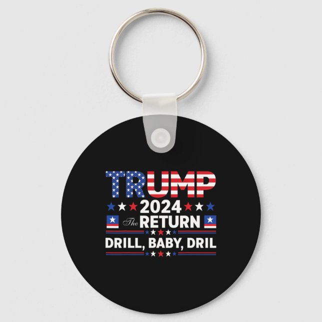 Trump 2024 Drill Av  Nyckelring (Framsida)