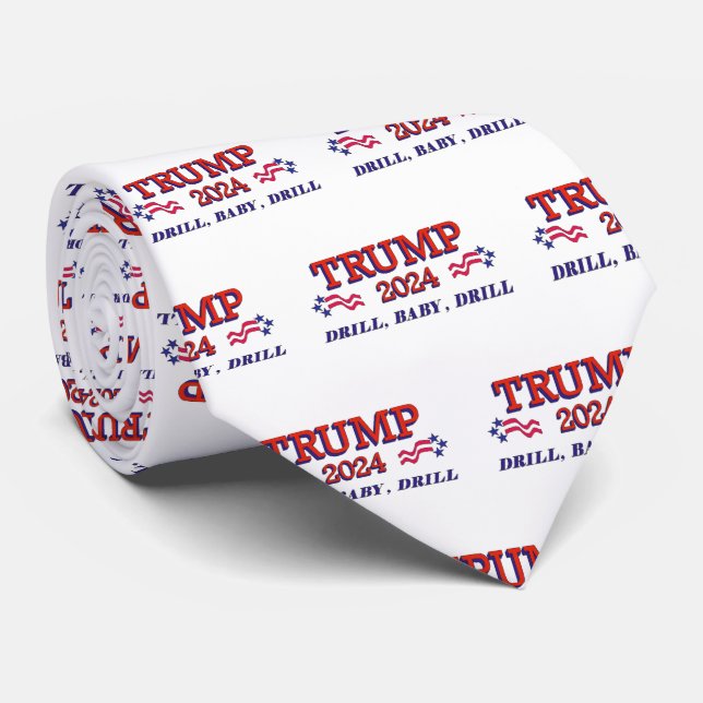 Trump 2024 Drill Baby-borrning, Neck Tie Slips (Rullad)