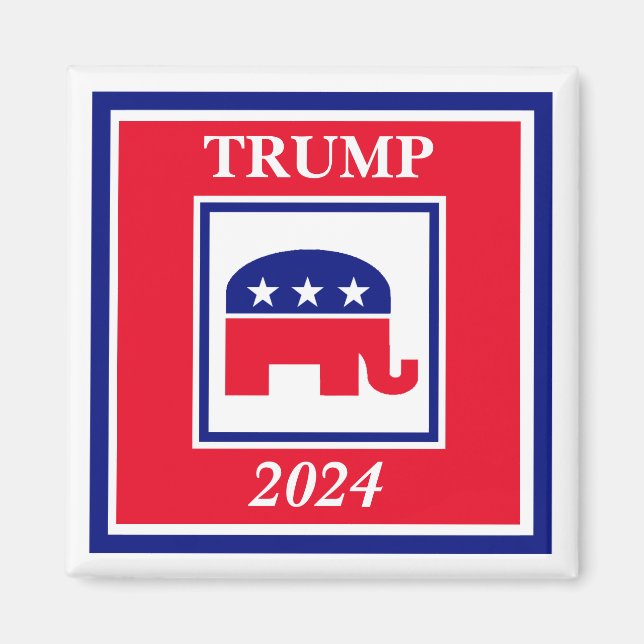 TRUMP 2024 Elephant Election Magnet (Framsidan)