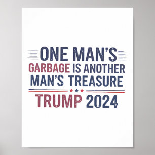Trump 2024 En man's Garge är en annan medeltreasur Poster