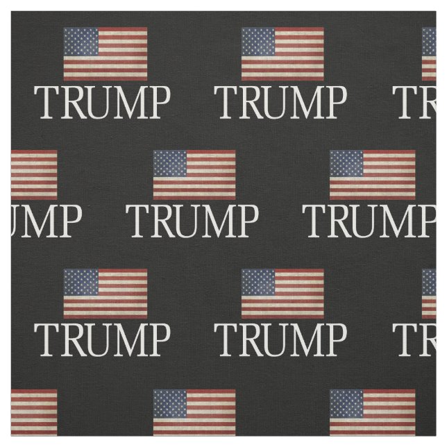 Trump 2024 Fabric med Vintage American Flagga Tyg (Provkarta)