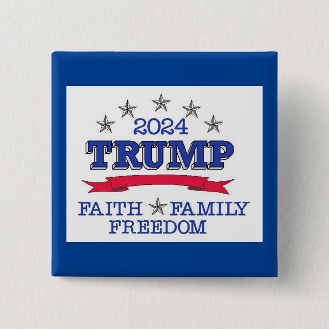 Trump 2024 Faith Family Freedom Knapp (Framsida)