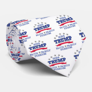 Trump 2024 Faith Family Freedom Neck Tie Slips