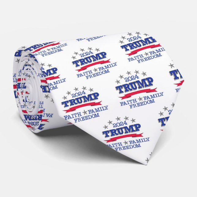 Trump 2024 Faith Family Freedom Neck Tie Slips (Rullad)