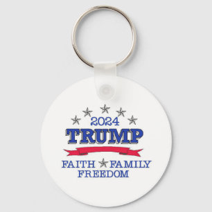 Trump 2024 Faith Family Freedom Nyckelring