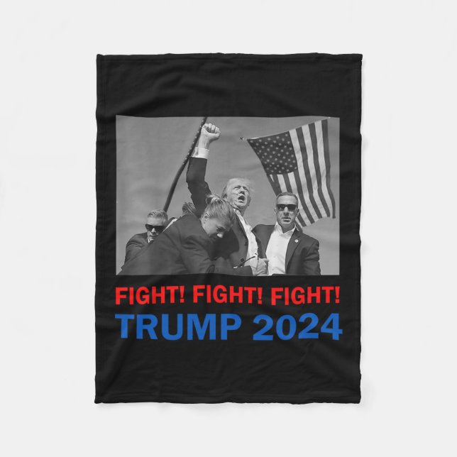 Trump 2024 Fight Fight Donald Trump Fist Pum Fleecefilt (Framsidan)