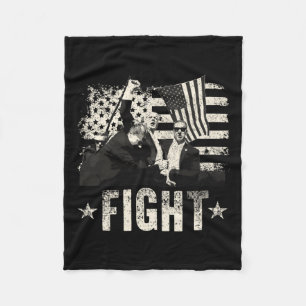 Trump 2024 Fight Fight Donald Trump Fist Pum Fleecefilt