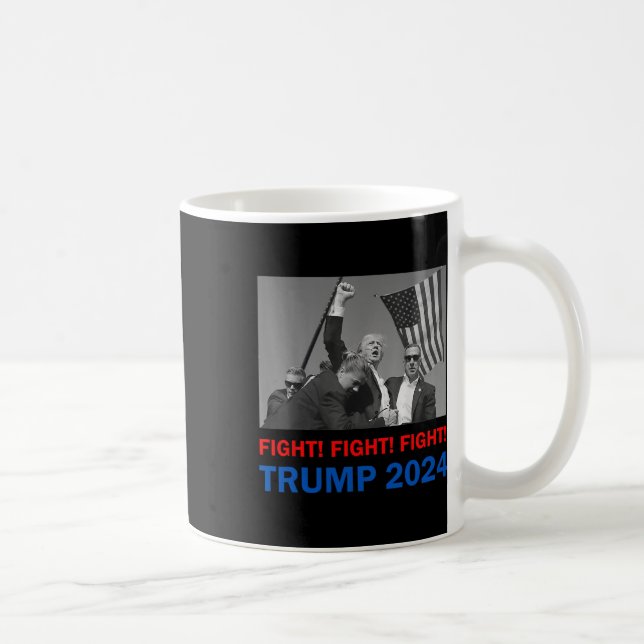 Trump 2024 Fight Fight Donald Trump Fist Pum Kaffemugg (Höger)