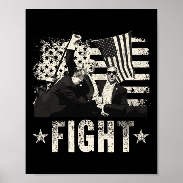 Trump 2024 Fight Fight Donald Trump Fist Pum Poster (Framsidan)