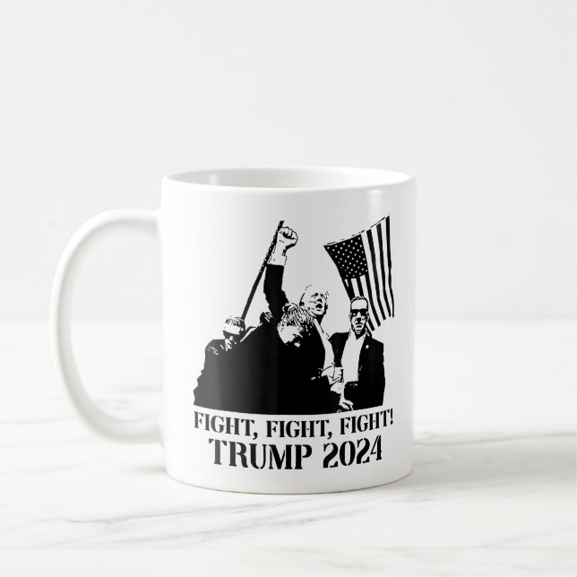 Trump 2024 Fight Fight Fight - Trump President Kaffemugg (Vänster)
