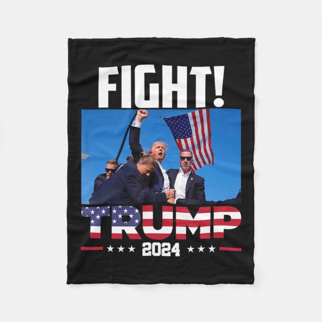 Trump 2024 Fight Fist Rally Trump Rally 2024 Ameri Fleecefilt (Framsidan)