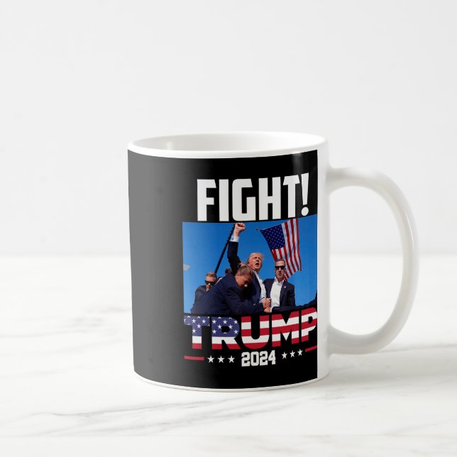 Trump 2024 Fight Fist Rally Trump Rally 2024 Ameri Kaffemugg (Höger)