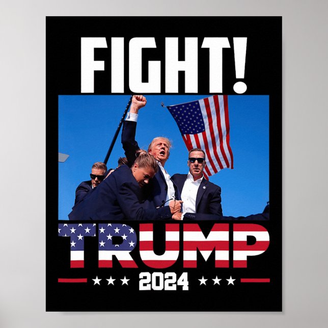Trump 2024 Fight Fist Rally Trump Rally 2024 Ameri Poster (Framsidan)
