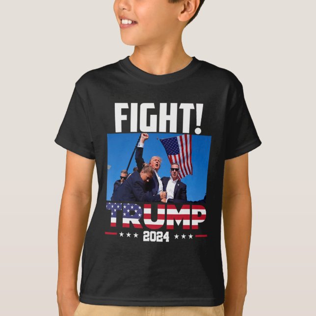 Trump 2024 Fight Fist Rally Trump Rally 2024 Ameri T Shirt (Framsida)