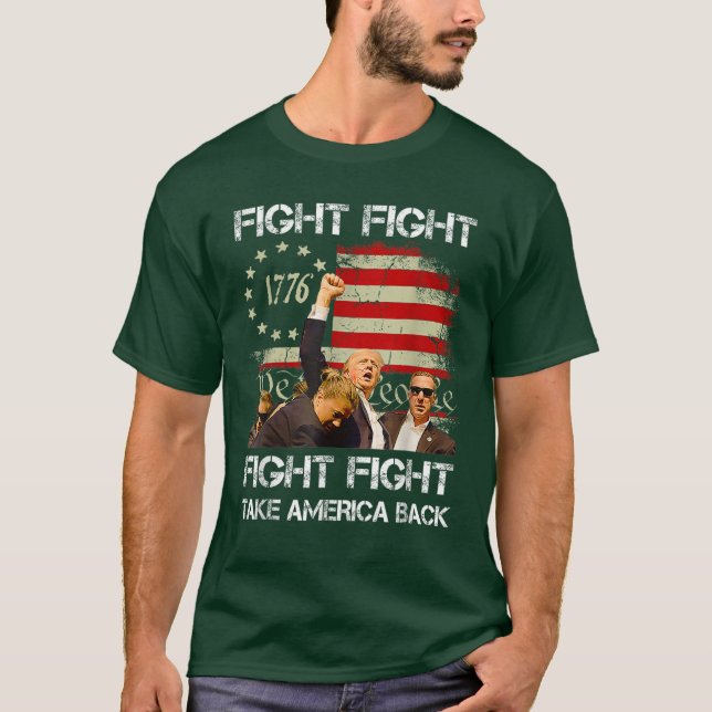 Trump 2024 Fight Fist Rally Trump Rally 2024 T Shirt (Framsida)