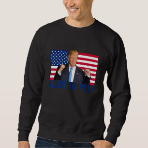 Trump 2024 Flagga 45 47 Valets Spara Amerika igen Lång Ärmad Tröja