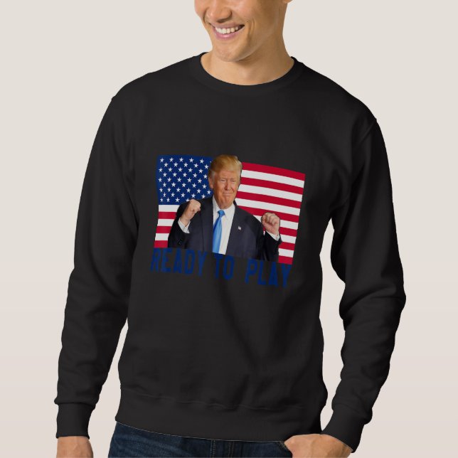 Trump 2024 Flagga 45 47 Valets Spara Amerika igen Lång Ärmad Tröja (Framsida)