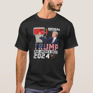 Trump 2024 Flagga Anti Joe Biden Elak Tweets Gas T Shirt