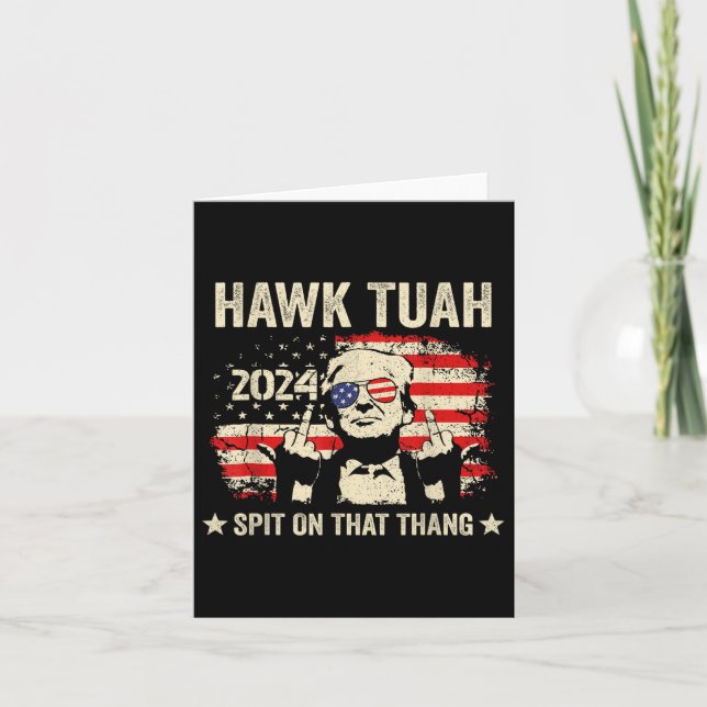 Trump 2024 Flagga Funny Hawk Tush Mitten Finger 24 Kort (Framsida)